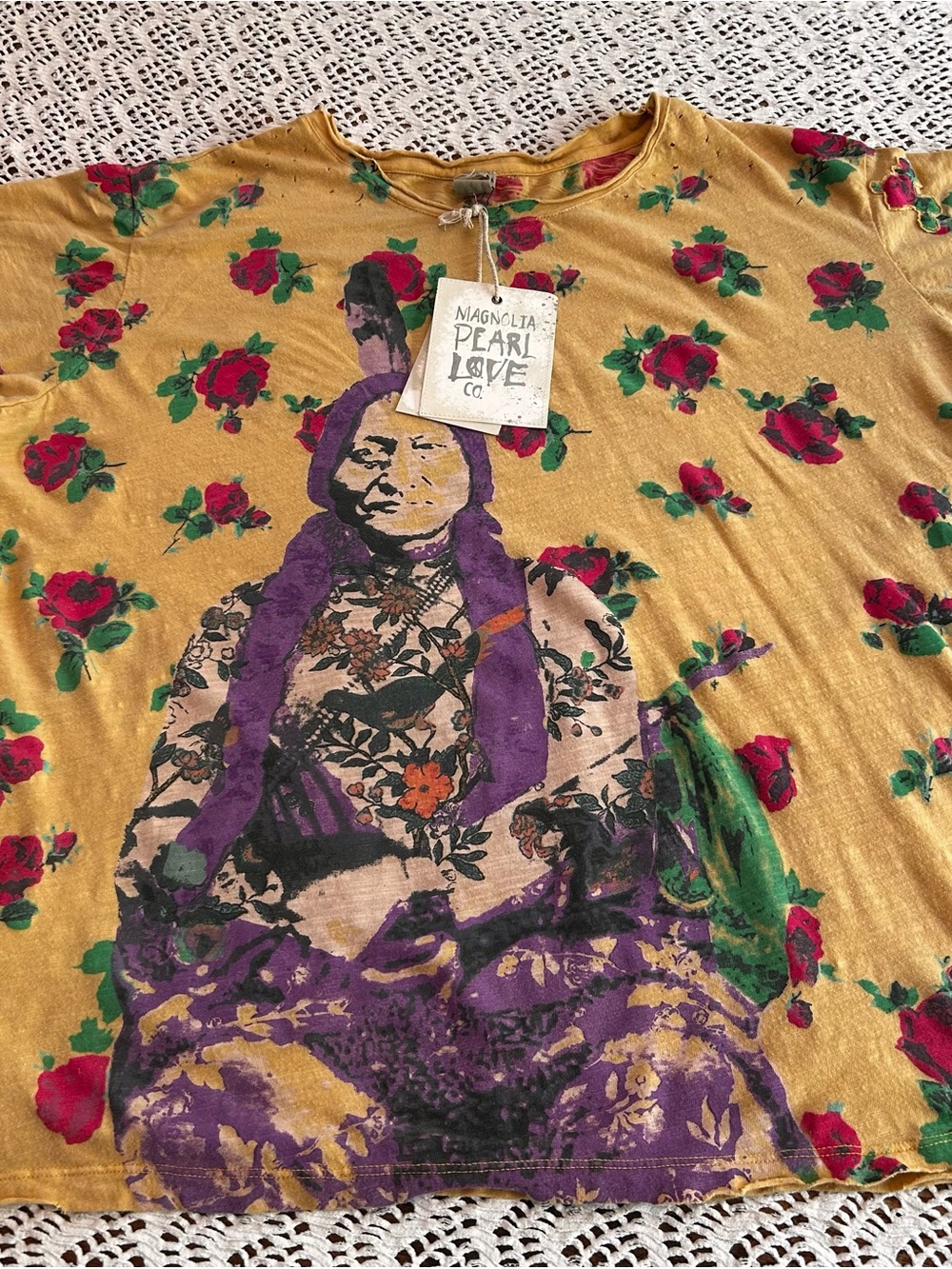 Magnolia Pearl Brave of Yellow Roses Boyfriend Tee